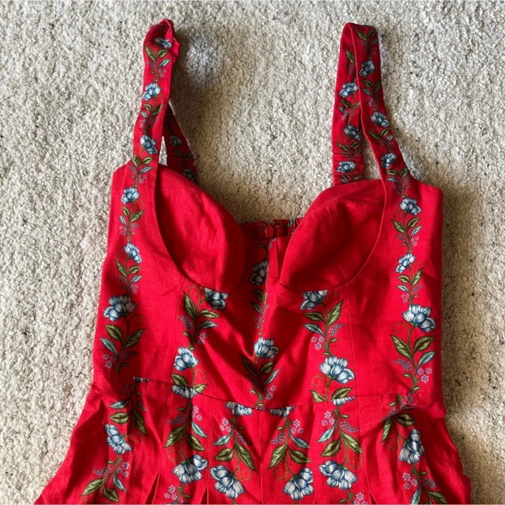 FARM RIO Red Sweet Bloom Bouquet Mini Dress - Picture 3 of 3